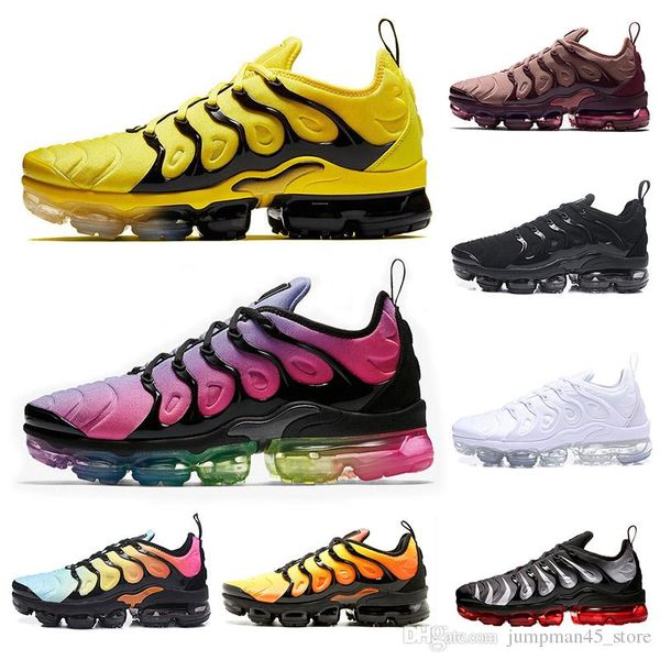 

2019 fashion tn plus outdoor shoes opti yellow rainbow smokey mauve triple black grape fades blue mens shoes women designer sports sneakers