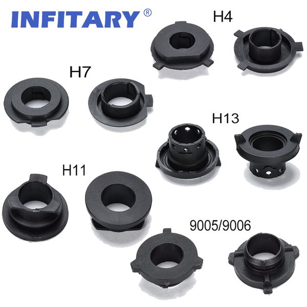 

infitary 2pcs h7 led headlight adapter holder base for led h4 h3 h1 h11 h13 9004 9005 9006 9007 880 headlamp sockets