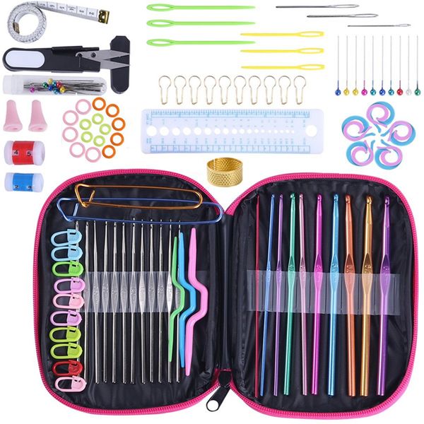 

100pcs/set light weight diy aluminum crochet hook accessories handwork home kit knitting tool manual