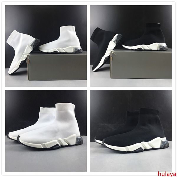 

paris triple s 17fw sock shoes fashion black white luxury fly knitting designer mens women sports casual shoes size 5.5-11
