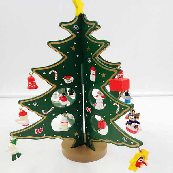 

diy christmas wooden tree decorations for home 2017 navidad new year gift wooden artificial christmas tree ornaments natal gift