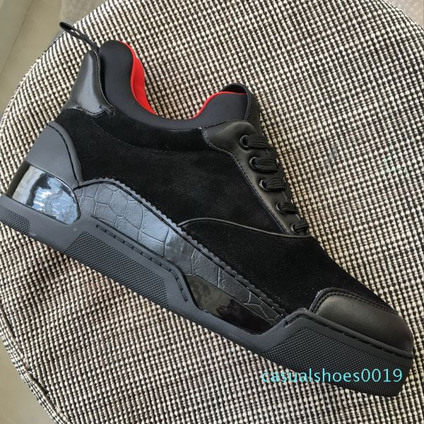 

new arrivals men women black suede genuine leather red bottom platform sneakers,designer luxury trainers thick bottom casual shoes 35-46 c19