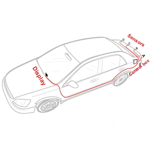 

car led parking reverse backup radar monitor detector display system buzzer vs998