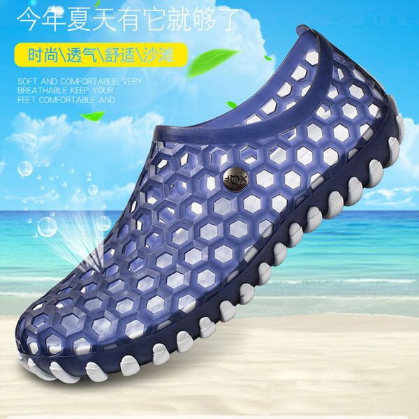 

2020 new summer sandals men's hollowed-out hole shoes travel anti-slip anti-stab drifting beach shoes casual tide sandals Â