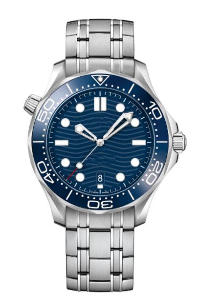 

new 2019 designe mens watch classic professional 300m james bond 007 blue dial co-axial asia 2813 movement mechanical automatic watches, Slivery;brown