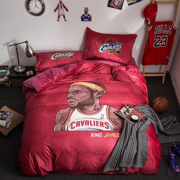 Red Basketball Bedding Sets Quilt Sheets Pillowcase High Grade
