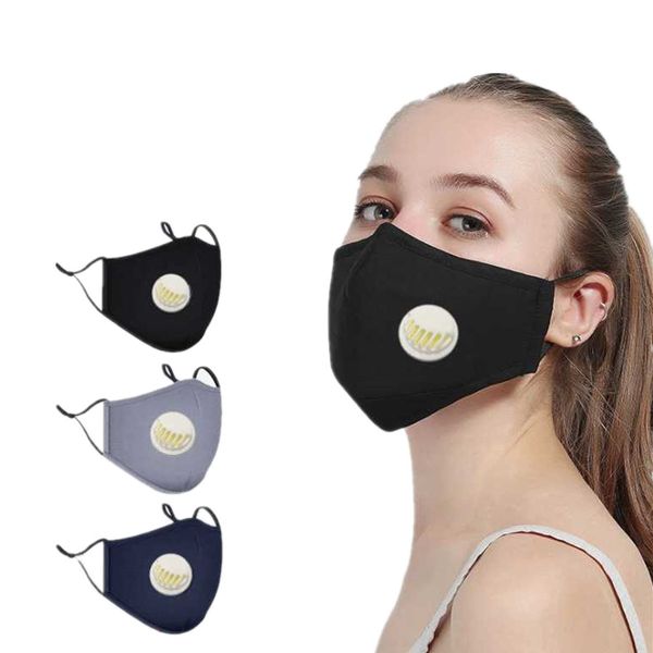 Reutilizável Máscara PM2.5 respiração Válvula Anti Poeira Cotton Mouth máscaras com filtro de carbono Respirador lavável Máscara Facial ajustável