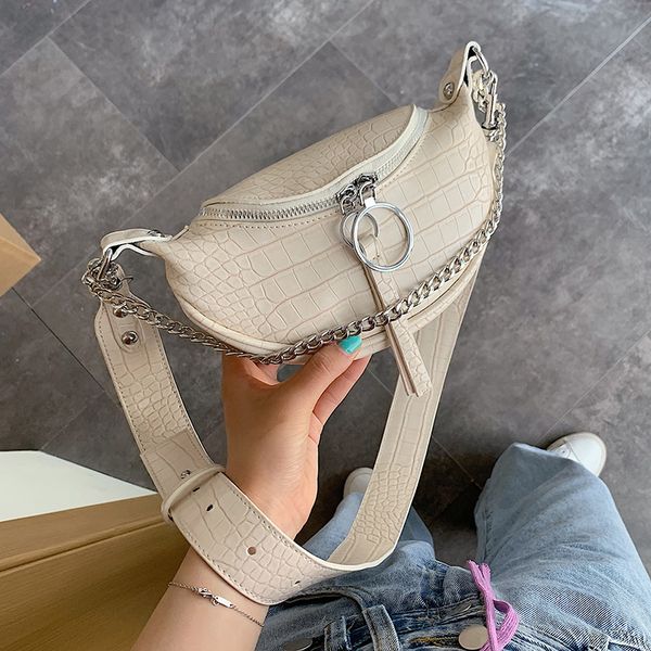 

stone pattern small pu leather chest bags for women 2020 chain belt bag summer waist packs female phone purses chest bags