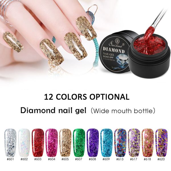

shiny diamond nail gel polish glitter soak off nail polish art accessories