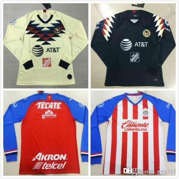 

19 20 liga mx club america soccer jersey home away matheus r.martinez d.lainez o.peralta p.aguilar jersey mexico 2019 chivas football shirts, Black;yellow