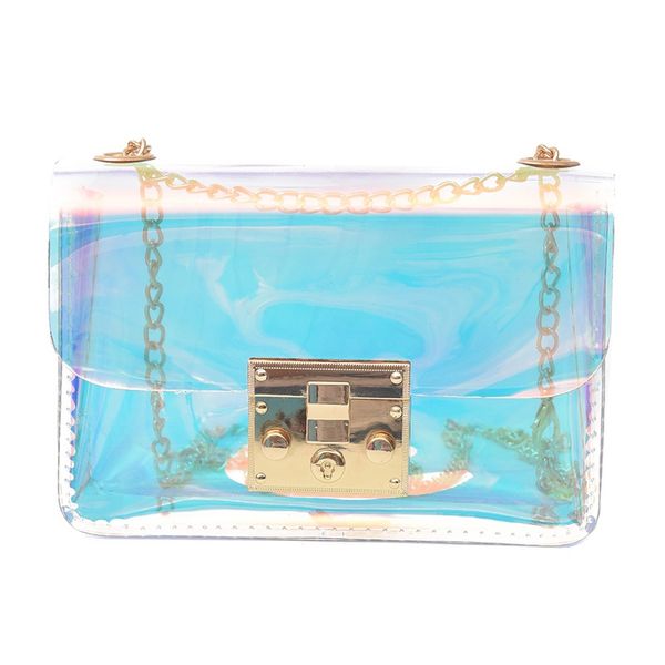 

ljl-женщины прозрачно мешок clear pvc jelly малого tote сумка сумка лазерного голографические мешки плечо женщина lady sac femme