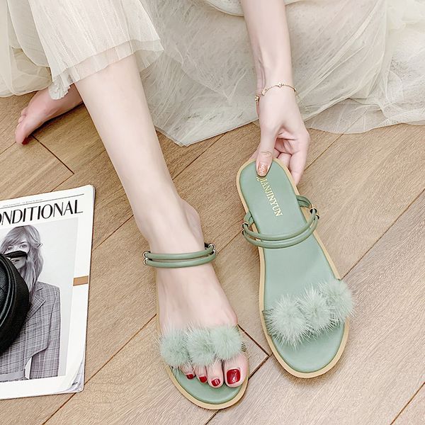 

low shoes slippers flat slides lady slipers women girl summer 2020 soft rome scandals basic pu fashion shoes, Black