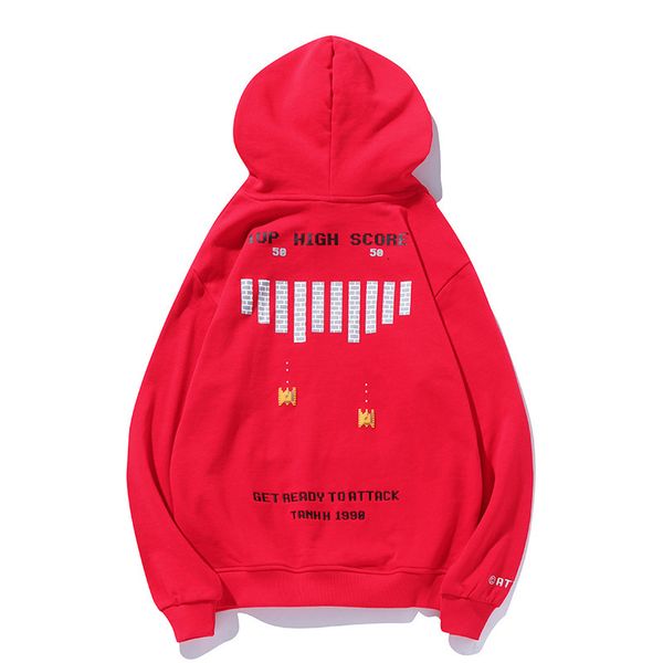 

autumn cartoon comic tank war printing set head cap unlined upper garment youth men and women lovers dress leisure time will code loose coat, Black
