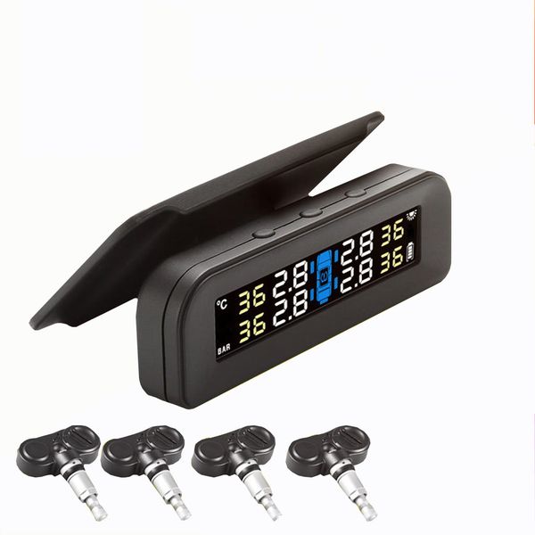 

car tyre pressure alarm system with 4 interior sensors sorlar/usb chargeable