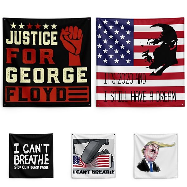 

justice for george floyd printing tapestry black lives matter household wall banner 150*150cm #qa42951