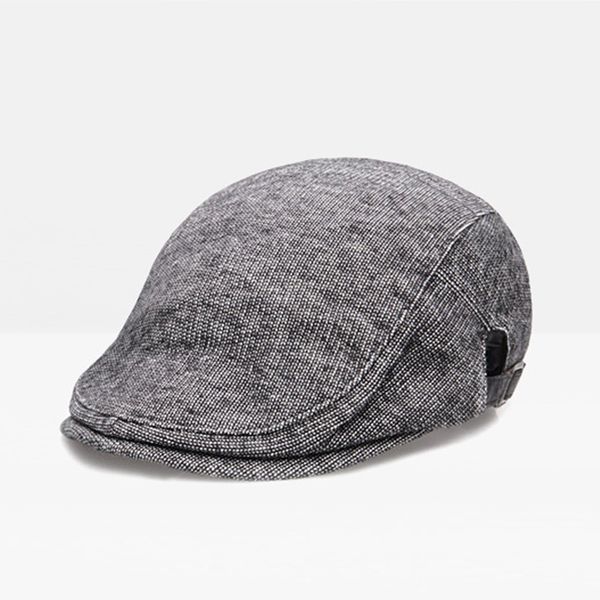 

autumn winter cotton adjustable berets hat for men women british western style flat ivy cap classic vintage striped beret caps, Blue;gray