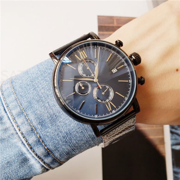 

men's watch royal oak casual fashion iw quartz watch all functions can be operated mesh belt, Slivery;brown
