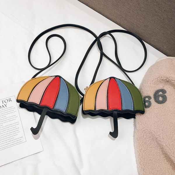 

cute bag for girls mini color mixing shell umbrella pouch crossbody bag shoulder bags pu patchwork cute girls for kid gift