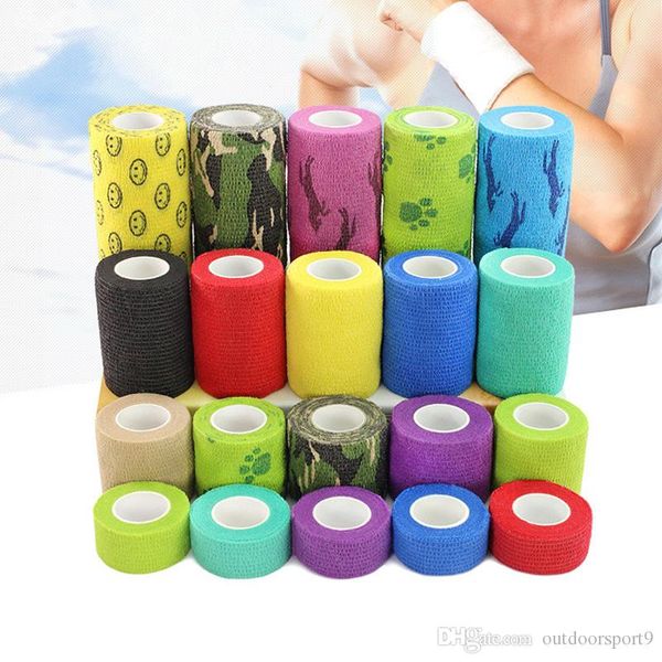

2.5-10cm 1pcs waterproof medical therapy self adhesive bandage muscle tape finger joints wrap support first aid kit pet elastic bandage, Black;red