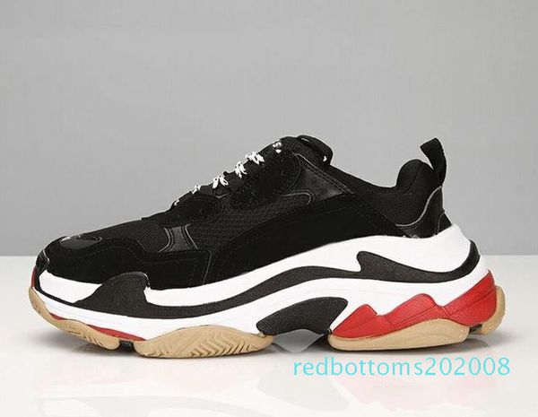 

2019 paris 17fw triple-s sneakers triple s casual luxury dad shoes designer mens womens zapatillas trainers chaussures r08, Black