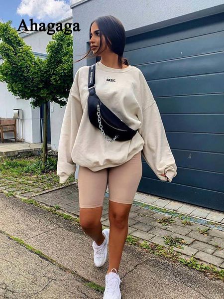 

2019 осень толстовка женщин вскользь с длинным рукавом пуловер письмо печать top сыпучие длинные женщины толстовка женщины blusas tops, Black