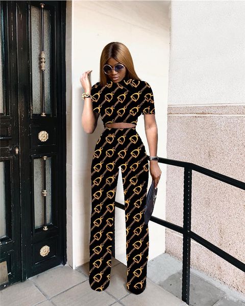 

Print FF Womens Designer 2 Piece Sets Female Wide-Waist Two Piece Pants Casual Apparel