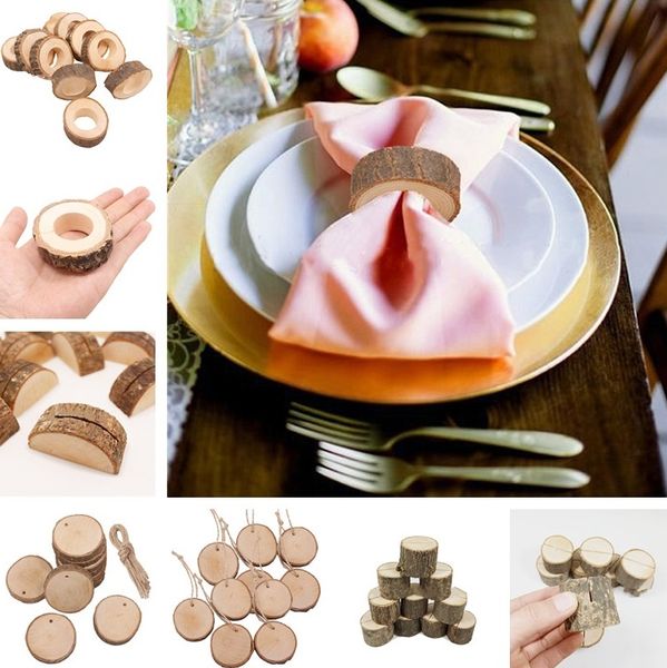 

rustic vintage wooden napkin ring wood creative birthday party bar wedding table diy decoration rings party decoration 4866
