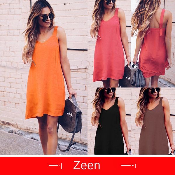 

женские дизайнерские платья сексуальный v-образным вырезом без рукавов слинг платье, Black;gray