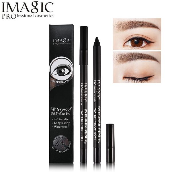 IMAGIC Caneta Delineador de Olhos À Prova D 'Água Cosméticos Maquiagem Beleza Set Preto / marrom delineador Gel Longa Duração Caneta Delineador