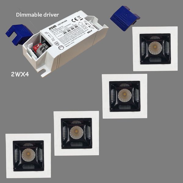 

ourving 4 5 6 освещение 1 набор мини вниз света площади светорегулирующих 2w 3030 unit black screen ослепляющего компактные размеры