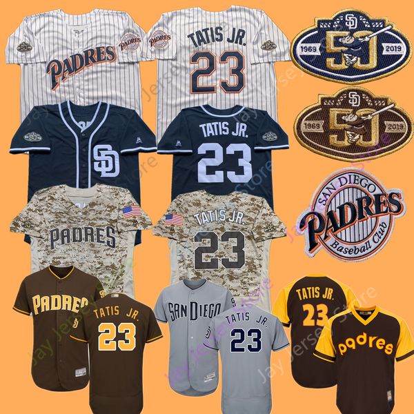 

San Diego 23 Fernando Tatis Jr. Jr Jersey Padres Men Women Youth Kid Coffee Navy White Grey White Pinstripe