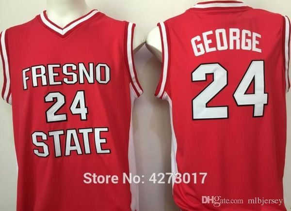 

2018 new #24 paul george fresno state bulldogs college basketball jersey embroidery stitched s-xxxl ncaa, Black;blue