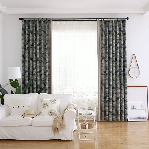 

in 2019, the new landscape geometric model is spliced with high shading curtains for living dining room bedroom