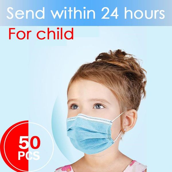 

children kid disposable face masks with elastic ear loop 3 ply breathable and comfortable for blocking dust air pollution protection