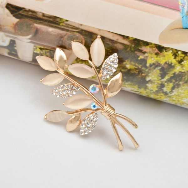 

elegant branch women lady rhinestone large brooch pin wedding prom pin jewel, Gray