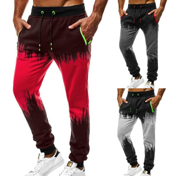

fashion men's sport pant jogging fitness pant casual loose breathble sweatpants drawstring, Black