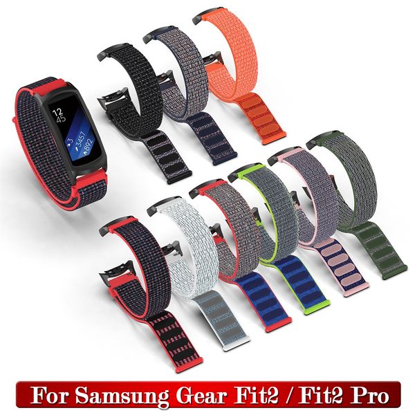 

нейлон ремешок на для samsung gear fit 2 / fit2 pro luxury ремни замена ремешок 2019 новых прибытия спорта браслеты, Black;brown