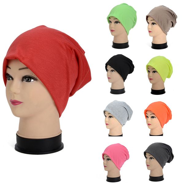 

korean turban hat polyester candy color head set autumn winter men women knitted warm cap hip-hop knit beanies a66