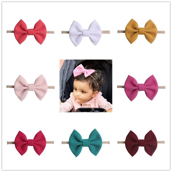 

детские малыш hairwrap луки ободки bowknot волос wrap бабочка узел сплошной цвет hairbows обручи новорожденные девочки headress acceseries e, Slivery;white
