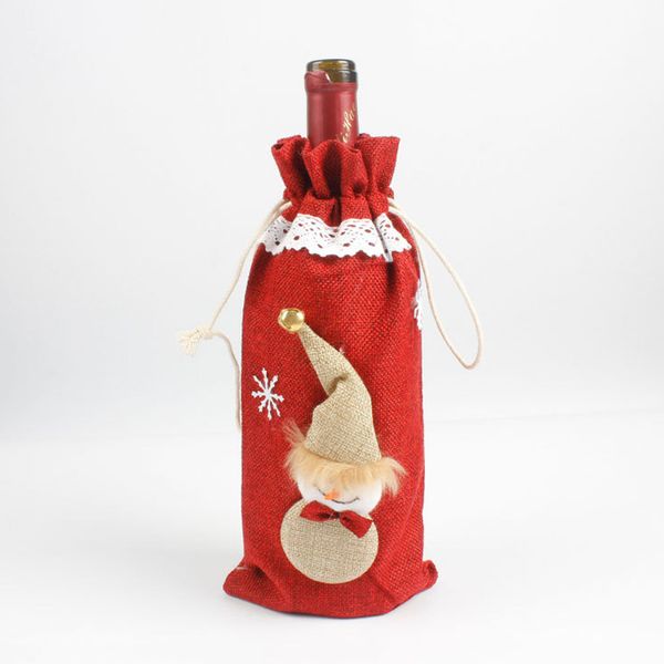 

christmas decor santa claus wine bottle cover snowman xmas new year home party decor tn99