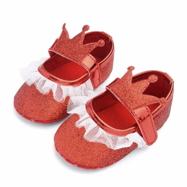 

infant baby girls shoes soft sole non-slip crown princess shoes first walkers