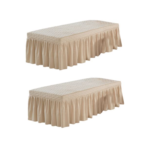 

2pcs light camel 185x70cm microfiber massage table skirt comfortable sheet