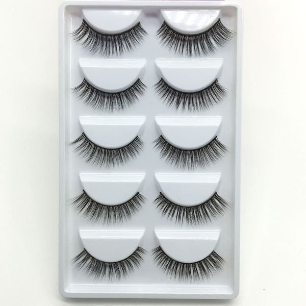 

hbzgtlad 5 pairs real mink fake eyelashes 3d natural false eyelashes mink lashes soft eyelash extension makeup kit cilios e10