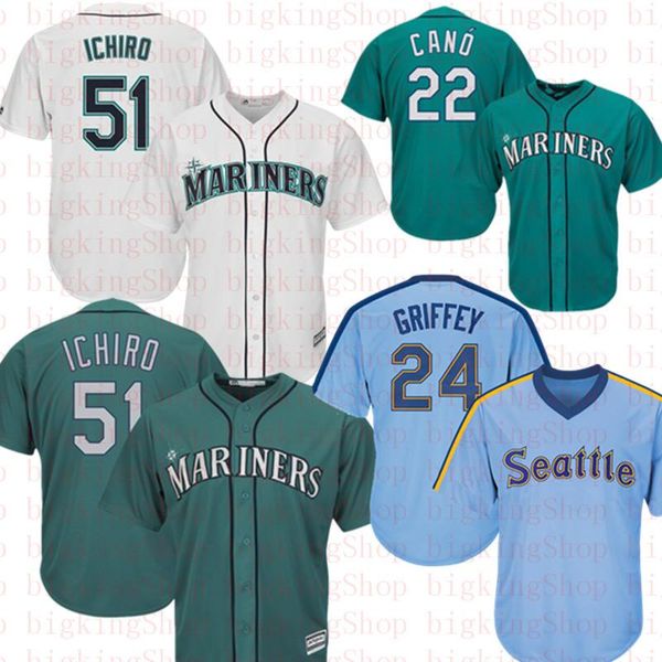 

Mariners 51 Ichiro Suzuki Baseball Jerseys Seattle Mariner 24 Ken Griffey Jr. Majestic Northwest Baseball Jerseys Cheap333