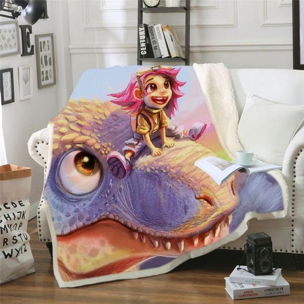 

3d dinosaur одеяло мультфильм tyrannosaurus мальчиков подарочные диван throw одеяло для детей одного размера постельное белье из микрофибры