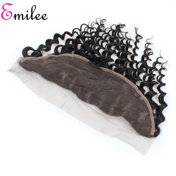 

emilee transparent lace frontal myanmar deep wave 13*4 lace frontal remy hair swiss lace frontal closure 18 inch, Black