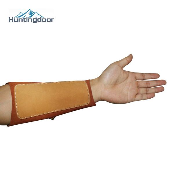 

archery arm guard protection forearm 22*8*12cm crazy horse leather for bow arrow training outdoor accessories, Black;gray