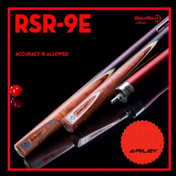 

2019 riley 3 4 snooker cue stick 9.5mm tip sight right rsr-9e with snooker cue case set 2 options