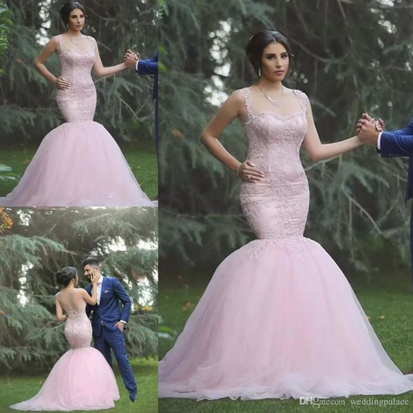 

последние милая шеи розовый русалка свадебные платья часовня поезд арабский свадебные платья hochzeitskleid халат де марие, White