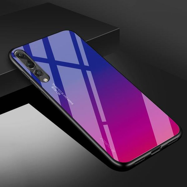 

Роскошный дизайн Мода Gradient закаленное стекло телефон чехол для Huawei P30 Pro P20 Mate 20 Pro H